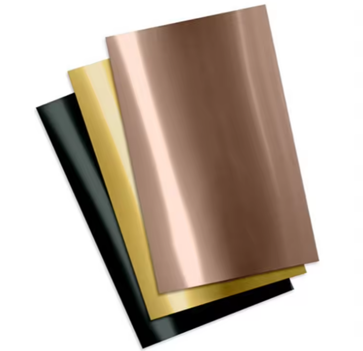 Лист из нержавеющей стали 304 Mirror Gold — цена декоративной панели Inox для дизайна стен и лифтов