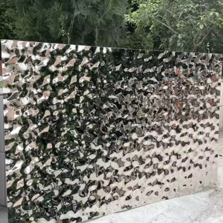 Лист с водяной рябью из нержавеющей стали 316L — декоративные украшения и кухонная тарелка с покрытием из 18-каратного золота