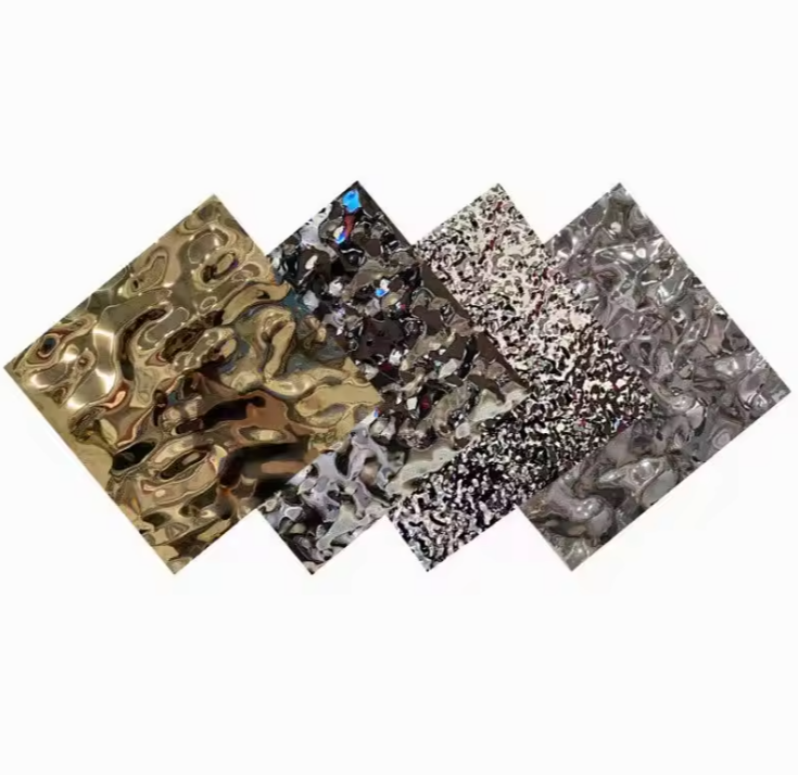 304 316L Нержавеющая сталь Пульсация воды с тиснением декоративная потолочная стеновая панель