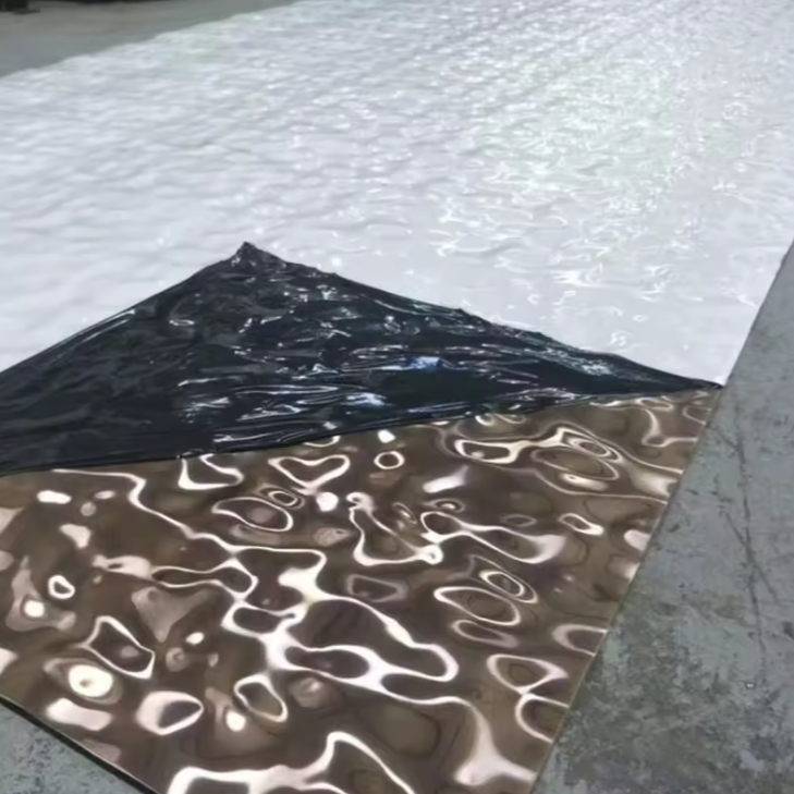 Лист с водяной рябью из нержавеющей стали 316L — декоративные украшения и кухонная тарелка с покрытием из 18-каратного золота