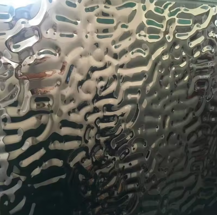 Лист с водяной рябью из нержавеющей стали 316L — декоративные украшения и кухонная тарелка с покрытием из 18-каратного золота