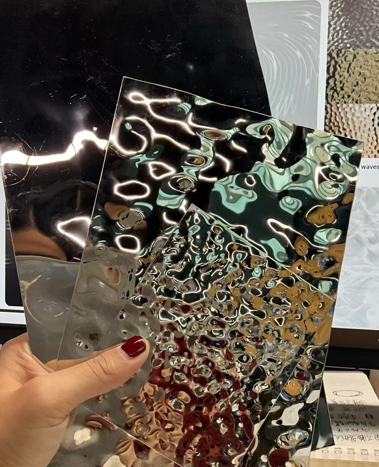 Декоративные листы из нержавеющей стали с водяной рябью | Интерьер и архитектурные применения